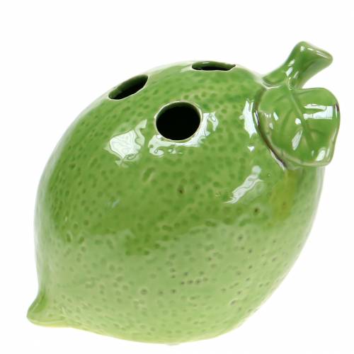 Floristik24 Steingutvase Zitrone Limette Grün 15cm