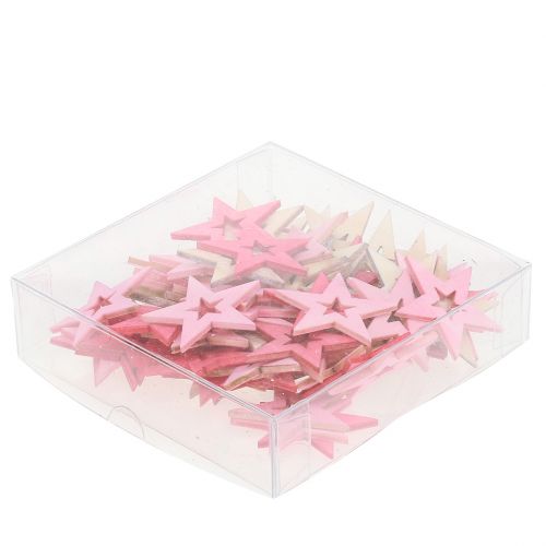 Floristik24 Sterne zum Streuen Pink, Rosa, Natur 4cm 72 St