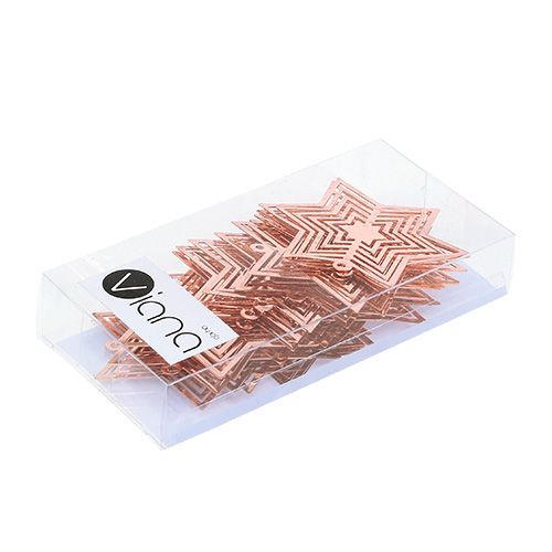 Floristik24 Stern Metall Kupfer 6cm 24St