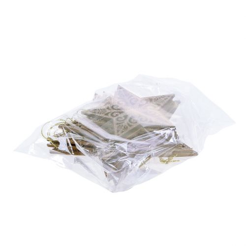 Floristik24 Stern Gold zum Hängen 8cm - 12cm 9 St