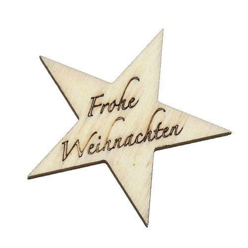 Floristik24 Stern Frohe Weihnachten Natur 5cm 30St