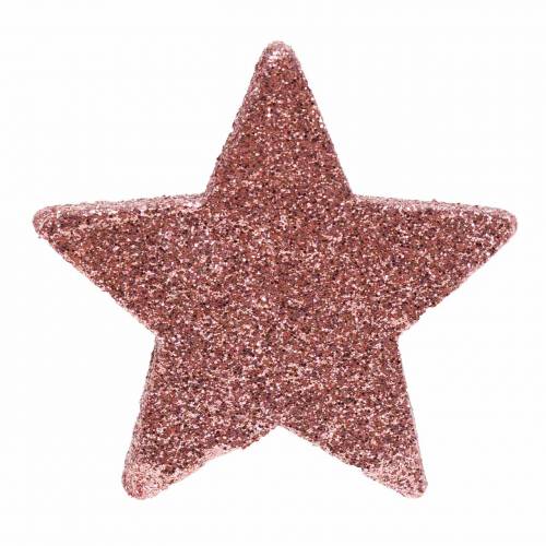 Floristik24 Stern mit Glitter Streudeko 6,5cm Rosa 36St