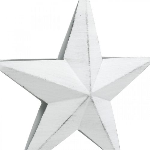 Stern zum Hängen, Christbaumschuck, Metalldeko Weiß 19,5×18,5cm | Floristik24.de
