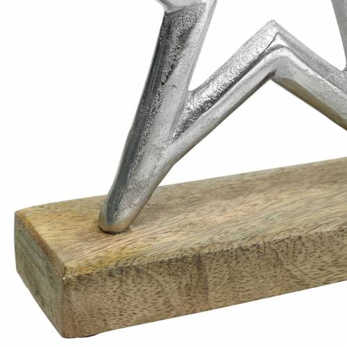 Floristik24 Stern zum Aufstellen Mango, Metall Silbern 21×16,5cm