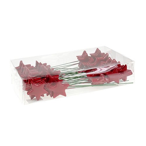 Floristik24 Sterne am Draht zum Dekorieren 5cm Rot 48 St