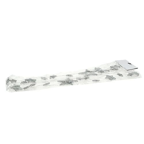 Floristik24 Sternengirlande 110cm Silber mit Glimmer