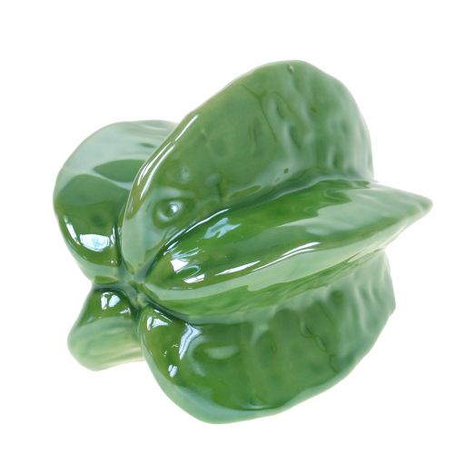 Sternfrucht Karambola Keramik Deko 10cm Grün 3er-Set
