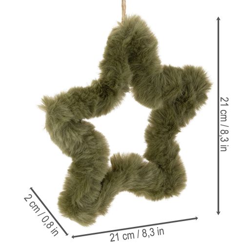 Kunstfell Sterne Anhänger Plüsch für Fenster und Tür 21cm 4St | Floristik24.de