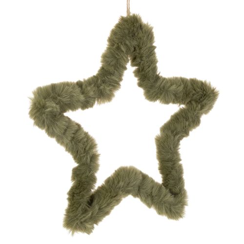 Stern zum Hängen Kunstfell für Tür und Fenster 30cm 3St