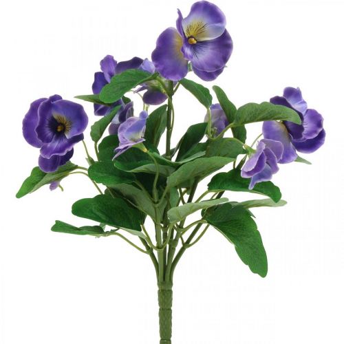 Stiefmütterchen 22cm weiß-lila LM künstliche Veilchen Kunstpflanzen Kunstblumen 