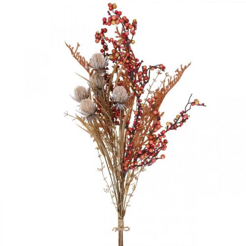 Kunstpflanzen Herbstdeko Disteln Beeren Farn 65cm Bund