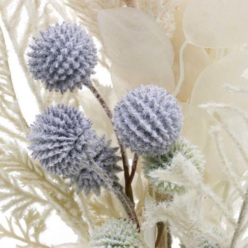 Artikel Silberblatt Kugeldisteln Farn Kunstblumen Creme 56cm Bund