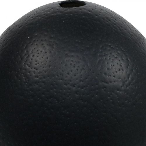 Straußenei Deko Ausgeblasen Osterdeko Schwarz Ø12cm H14cm | Floristik24.de