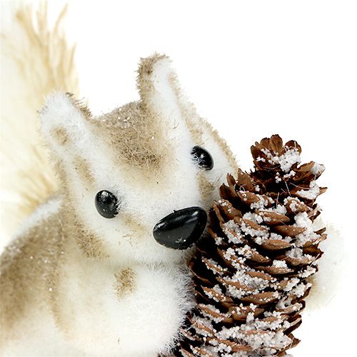 Floristik24 Streifenhörnchen Braun mit Zapfen 21x14cm