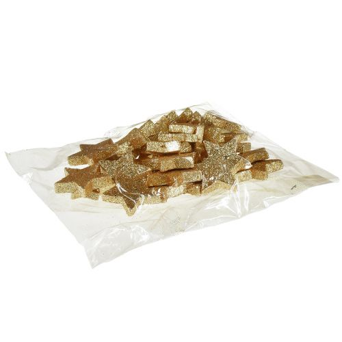 Streu-Sterne Hellgold Glimmer 4-5cm 40St | Floristik24.de