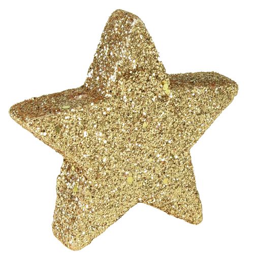 Floristik24 Streu-Sterne Hellgold Glimmer 4-5cm 40St