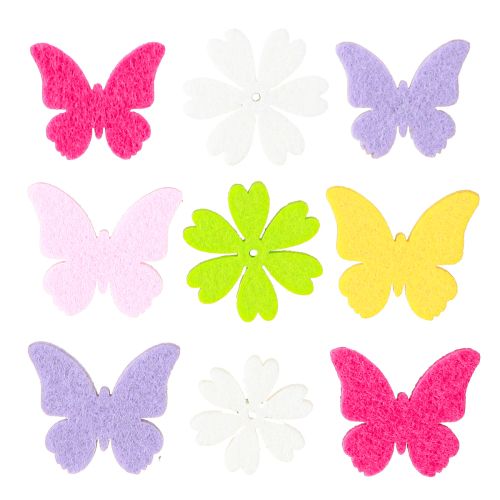 Floristik24 Streudeko Frühling Schmetterling Blumen 6 Farben 4cm 72 St