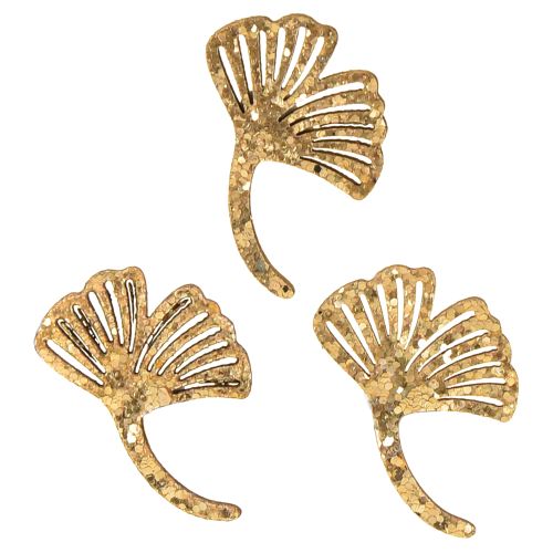 Streudeko Gold Gingko Deko Gingkoblatt Glitter 3×4cm 72 St