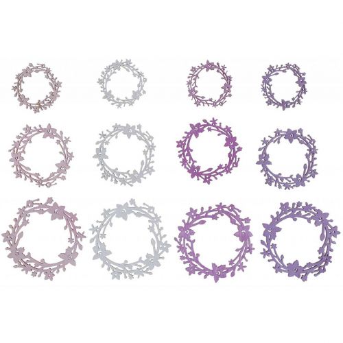 Floristik24 Streudeko Holz Blumenkranz Streuteile Frühling Bunt Ø3-5cm 24 St