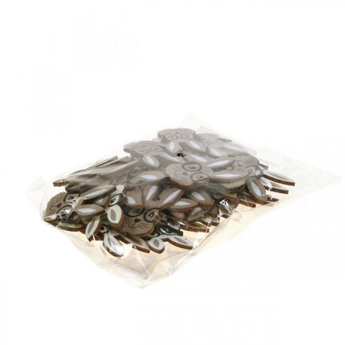 Artikel Streudeko Holz Hase mit Brille Braun Weiß 2,5×4,5cm 48 St