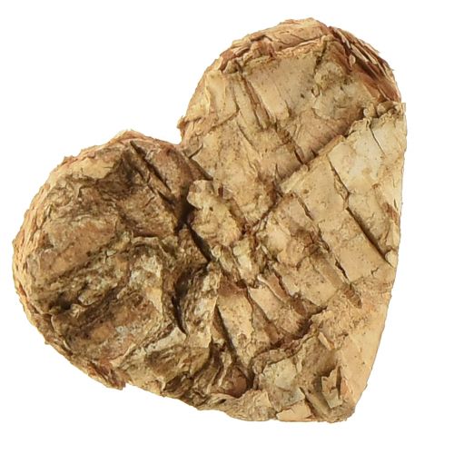Floristik24 Streudeko Holz Herz Holzherzen Rinde Birke 4cm 60 St