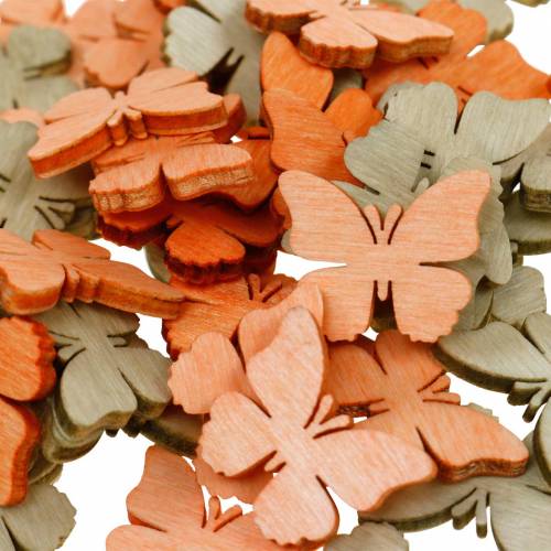Artikel Streudeko Schmetterling Holzschmetterlinge Sommerdeko Orange, Aprikose, Braun 144St