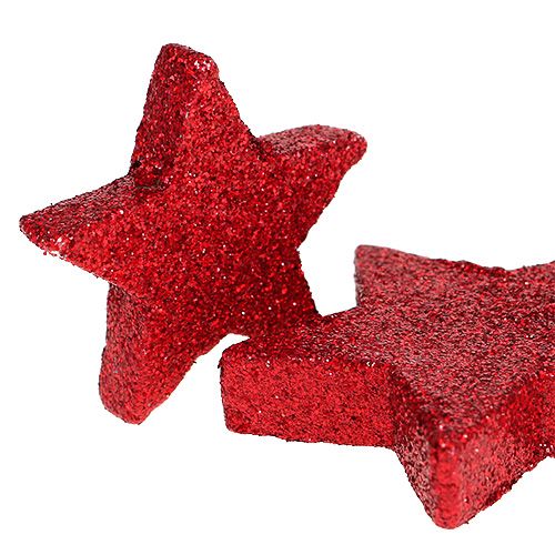 Streudeko Sterne Rot, Glimmer 4-5cm 40St-76130