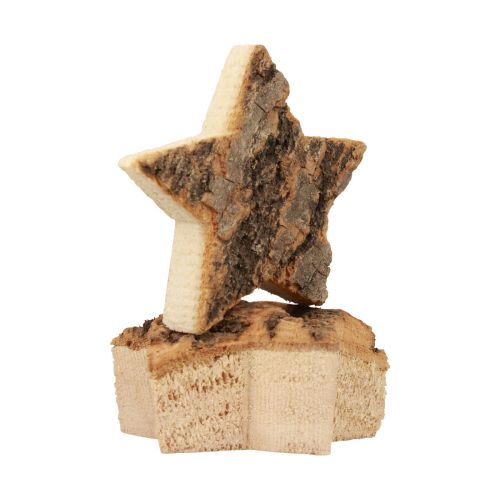 Floristik24 Streudeko Weihnachten Sterne Holzsterne mit Rinde Ø5cm 12 St