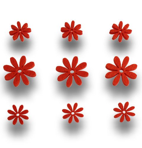 Floristik24 Filzblumen Set in Orange 96St