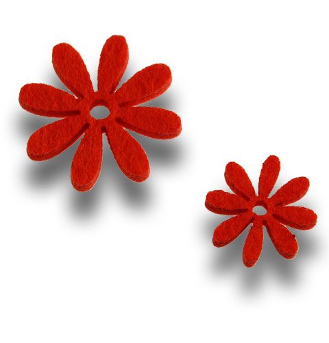 Floristik24 Filzblumen Set in Orange 96St