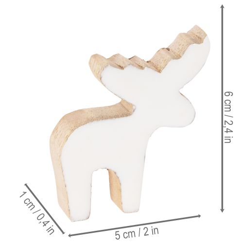 Elch Dekofigur Holz stehend Streudeko Weihnachten 6cm 8St | Floristik24.de