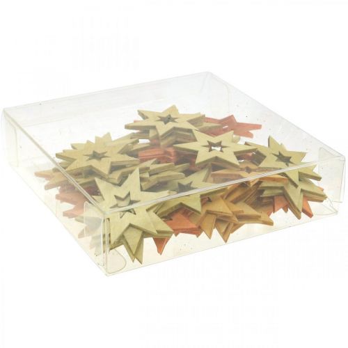 Floristik24 Holzsterne Deko Streudeko Weihnachten Orange H4cm 72 St