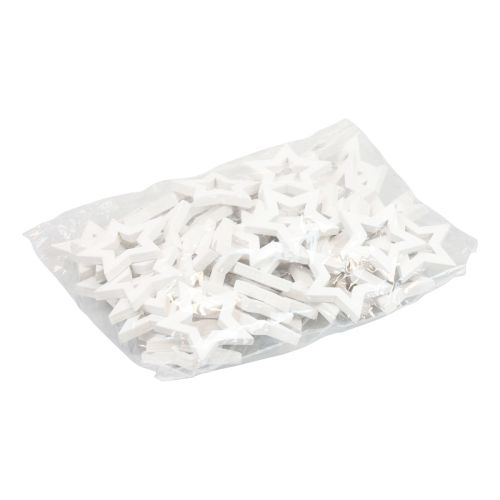Floristik24 Streudeko Weihnachten Sterne Weiß Holzsterne Ø4cm 54St