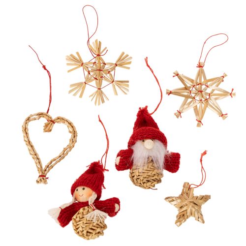 Strohanhänger Set Weihnachtsbaumschmuck Figuren und Sterne 6cm 30St kaufen | Floristik24.de