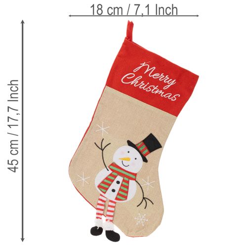 Weihnachtsstrumpf mit Motiv zum Aufhängen 50cm 3St | Floristik24.de