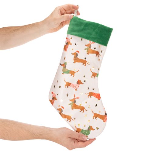 Weihnachtssocke mit Dackel Motiv 50cm | Floristik24.de
