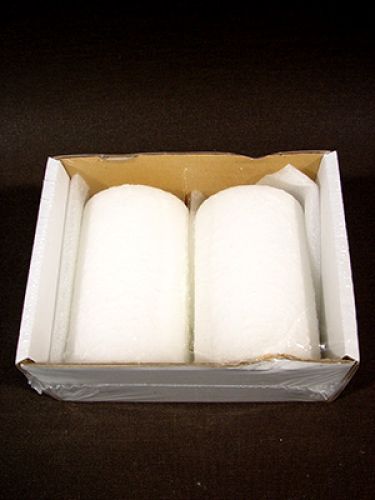 Floristik24 gefrostete Stumpenkerze weiss mit rauer Oberfläche