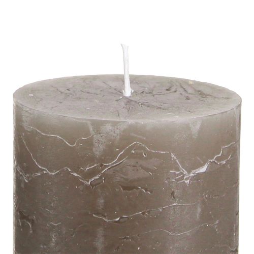 Artikel Stumpenkerzen Braun Durchgefärbt 70x100mm Set 4 Stück Rustikal Deko