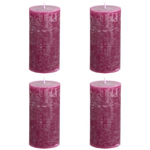Stumpenkerzen durchgefärbt Berry Kerzen Lila 50×100cm 4 St | Floristik24.de