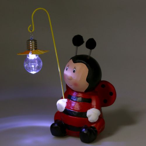 Floristik24 Dekofigur Marienkäfer mit Licht H20cm