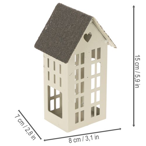 Lichthaus Set Metall drei Häuser auf Tablett 35cm 1Set | Floristik24.de
