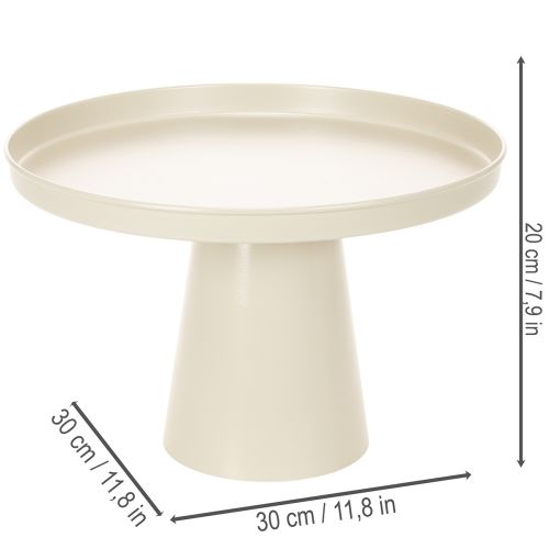 Dekotablett rund Creme 30 cm auf Fuß für Tischdeko | Floristik24.de