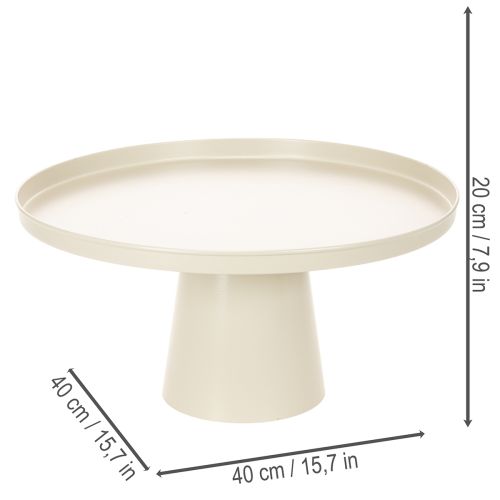 Dekoteller rund beige 40 cm hoher Fuß | Floristik24.de