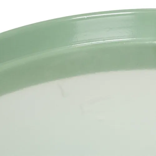 Dekoteller rund grün auf Fuß für Tischarrangement 30cm | Floristik24.de