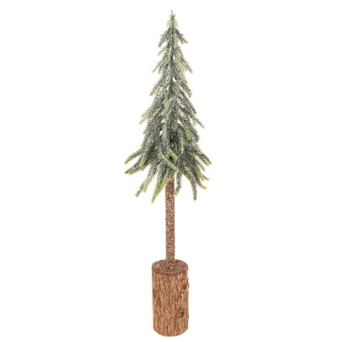 Kunstbaum Tanne geeist mit Holzsockel Winterliche Dekoration 60cm