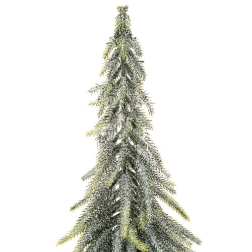 Tanne künstlich Geeister Deko Baum auf Holzsockel für Winterdeko und Weihnachten 75cm | Floristik24.de