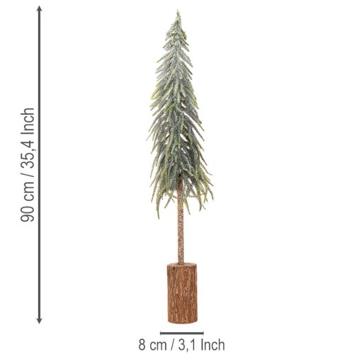 Künstlicher Tannenbaum mit Sockel Gefrostet als winterliche Dekoration 90cm | Floristik24.de