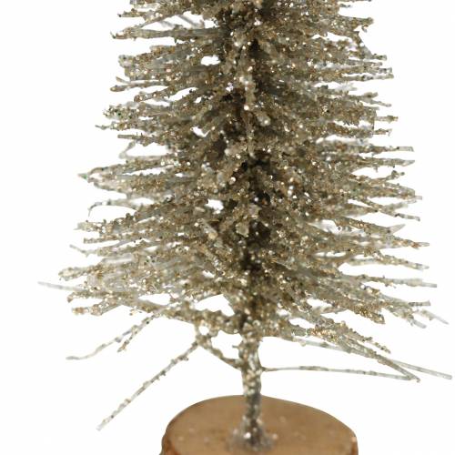 Floristik24 Deko-Tannenbaum Champagner Glitzer 8cm 24 St