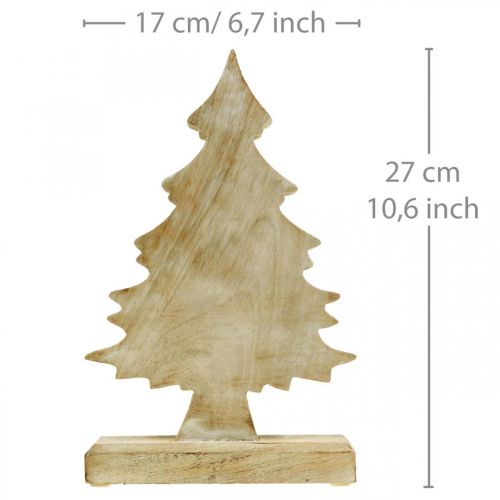 Floristik24 Deko Tannenbaum Holz Weiß gewaschen Weihnachtstanne 27×17×5cm