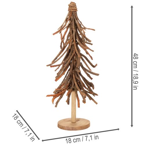 Tannenbaum aus Weidenzweigen auf Holzsockel 48cm | Floristik24.de